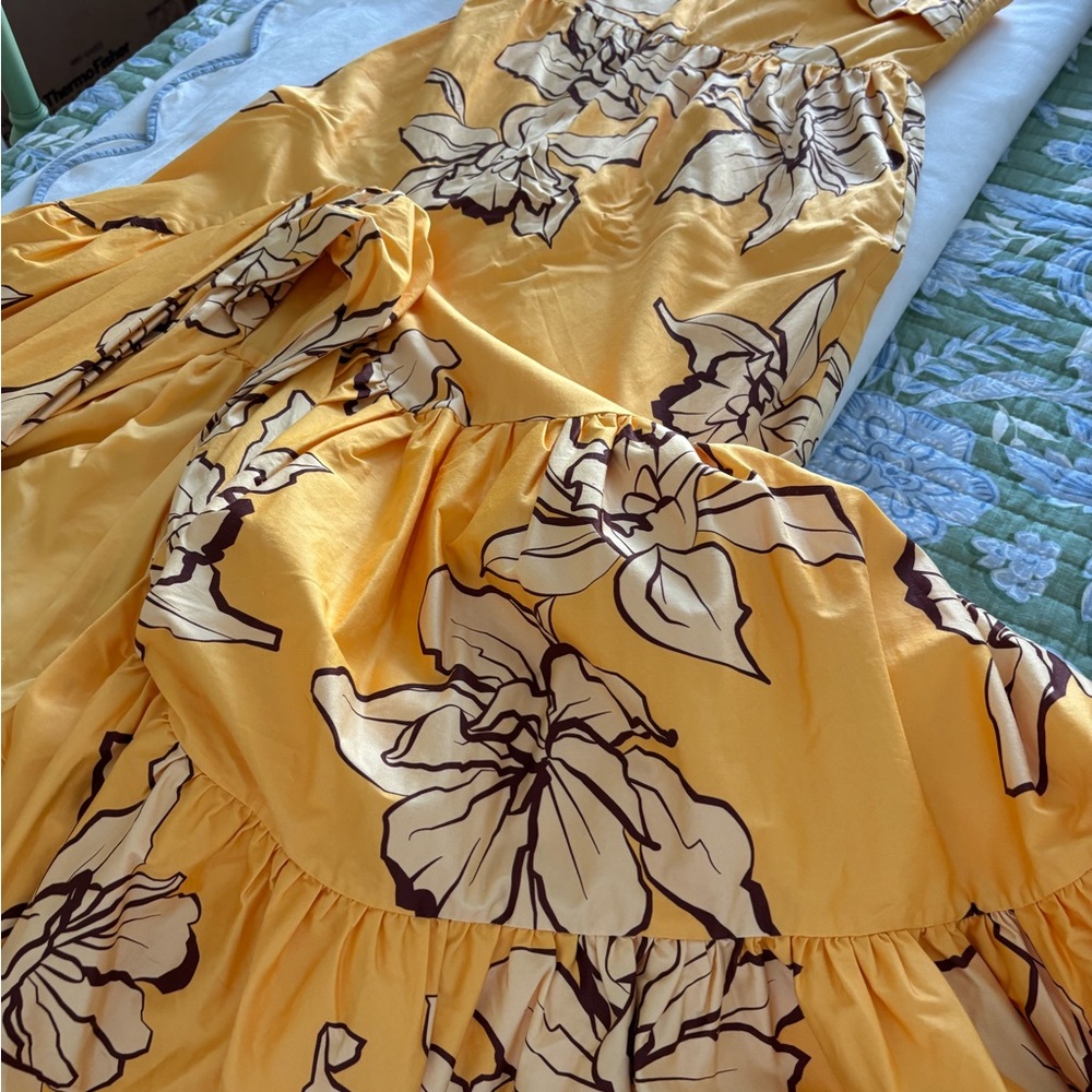 Hutch Anthropologie Yellow Floral Halter Dress - Picture 3 of 6